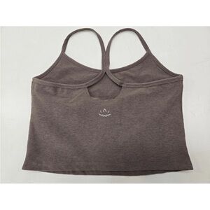 BEYOND YOGA Brown Spacedye Slim Racerback Cropped Tank Built In Bra Size L